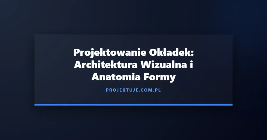 Nowoczesna ciemna okładka przedstawiająca kompozycję poświęconą hasłu projektowanie okładek