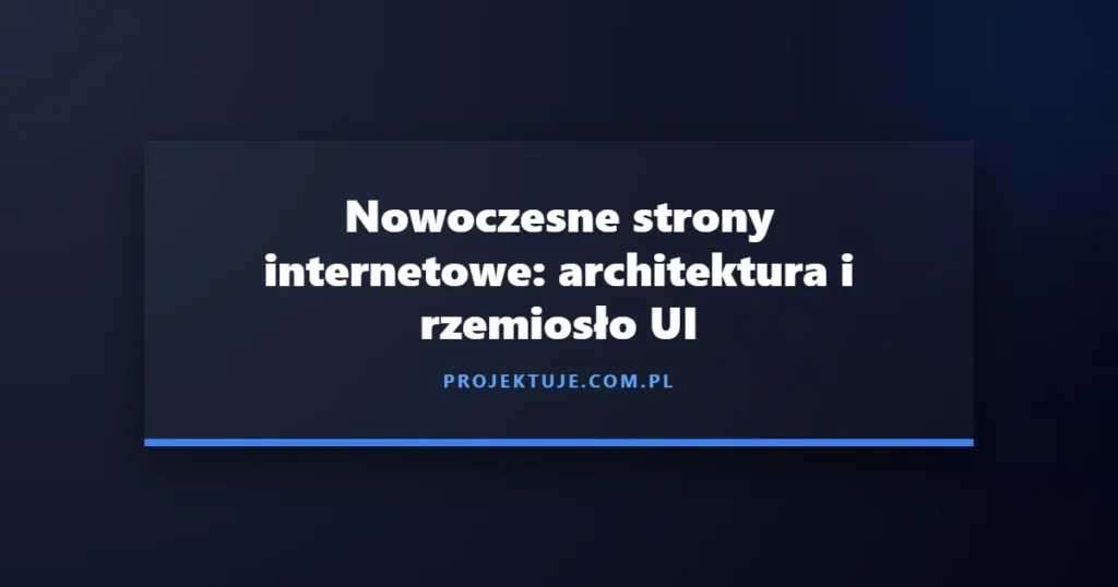 Nowoczesne strony internetowe i cyfrowe rzemiosło UI na ciemnym tle z minimalistyczną typografią